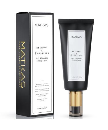 MATKAS Korean Retinol Neck Firming Cream - for Dehydrated Sagging Skin Neck Cream for Skin Tightening Firming Lotion for Loose Skin Neck Tightening Cream 8 Peptides Shea Butter 5 Ceramides