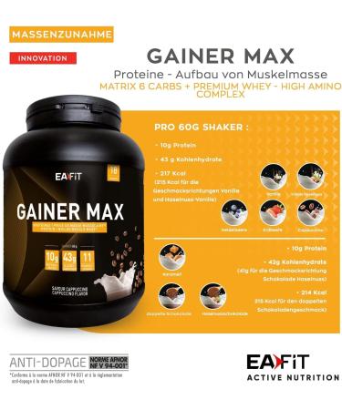 Eafit Gainer Max - Instant Carbohydrate Drink | Caramel Flavor 1.1kg | Fast Absorption for Muscle Building - Buy Online on GoSupps.com