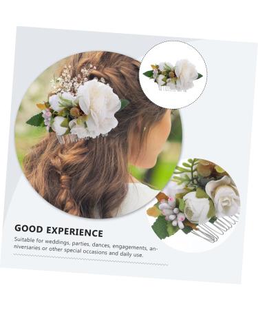 Ipetboom Bridal Hair Accessories Hair Pin Hair Barrettes Tiara Flower Bridal Side Comb Wedding Hair Comb Wedding Bride Hair Comb Hair Comb for Bride Comb for Bridal Tuck Comb Silk Flower - Buy Online on GoSupps.com