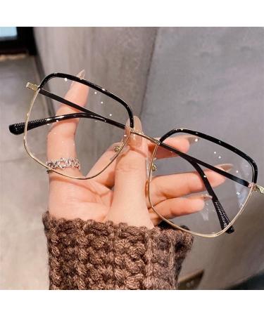Buy Half Frame Blue Light Blocking Reading Glasses +2.0 - Stylish Decorative Goggles for Men & Women in Gold - Buy Online on GoSupps.com