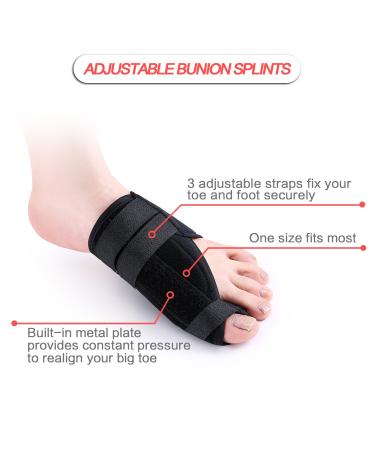 Bunion Corrector & Relief Kit - 12 Piece Set for Hallux Valgus, Hammer Toe & Tailor Bunion - Adjustable Splints, Protective Sleeves, Toe Separators, Exercise Strap & Massage Ball - Buy Online on GoSupps.com