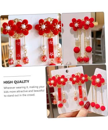 FRCOLOR Hair Sticks 3 Pairs tassel antique style hair clip Chinese Style Hair Clips chinese hair clip Tassel Hair Clip beaded hair accessories Plum Hair Accessories Hanfu baby fabric plum - Buy Online on GoSupps.com