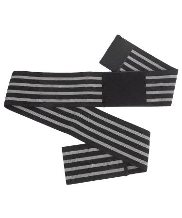 Sports Elbow Brace Compression Bandage - Elastic Support Sleeve for Injury Recovery | Ideal for Athletes - Black & Gray Stripes - Buy Online on GoSupps.com