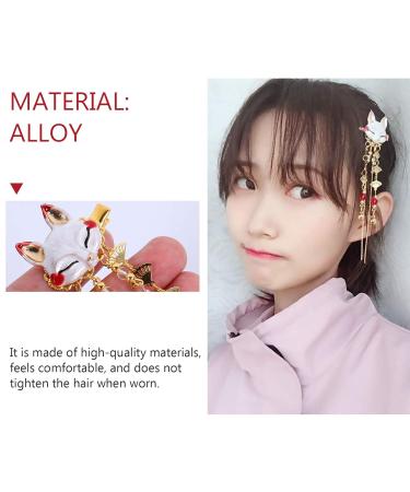 Lurrose 2Pcs Japanese Geisha Hair Clips | Vintage Chinese Tassel Hairpins | Bridal Kimono Hanfu Accessories for Women & Girls - Buy Online on GoSupps.com