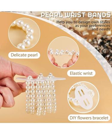 Hicarer Elastic Pearl Bands Corsage Bracelet for Wedding Prom - 48 Pieces - Buy Online on GoSupps.com