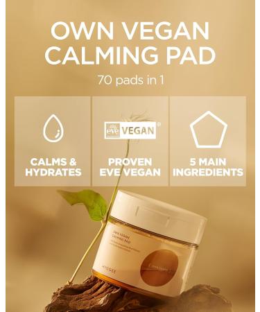 Own Vegan Calming Pad - Cotton Facial Toner Pads with Sophora Flavescens Extract | Calming Exfoliating Moisturizing | 70 Sheets - International Shipping Available - Buy Online on GoSupps.com