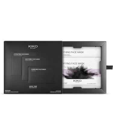 KIKO Milano Mask Time Face Mask Set | Skincare Set: 1 Moisturising Mask 1 Soothing Mask And 1 Purifying Mask - Buy Online on GoSupps.com