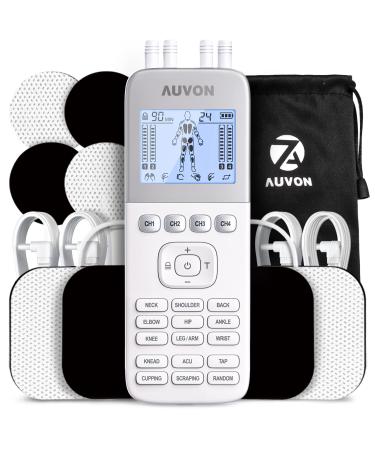 AUVON 24 Modes TENS Unit Muscle Stimulator for Pain Relief with 2X Battery  Life (300mAh), Rechargeable TENS Machine with 8 Electrode Pads for Muscle  Pain, Back Pain, Low Back Pain (Belt Clip Included)