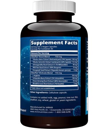 MRM Nutrition TribuPlex 750 - 60 Vegan Capsules for Natural Testosterone Support - Buy Online on GoSupps.com