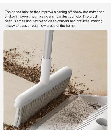 WHDEOY YJLYQF Dustpan and Brush Set Long Handled Tall 180 Degree Rotating Sweeping Brush Household Dust Pan with Comb Teeth for Indoor Outdoor Garden Home - Buy Online on GoSupps.com