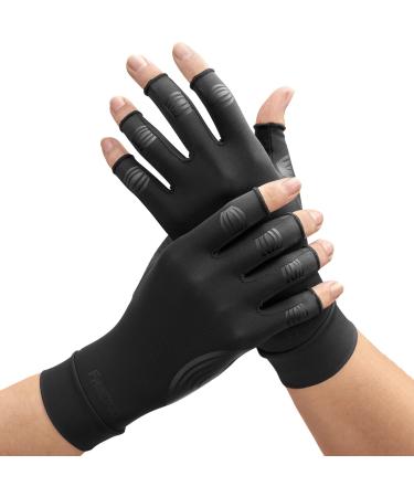 FREETOO Copper Arthritis Gloves for Carpal Tunnel Pain Relief, Strengthen Compression Gloves to Alleviate Hand Pains,Swelling, Fingerless Computer Typing Gloves for Rheumatoid, Tendonitis Women/Men-S Black Small - Buy Online on GoSupps.com