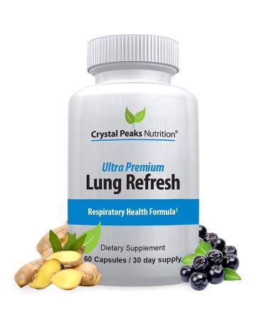 CRYSTAL PEAKS NUTRITION Lung Refresh - Lung Cleanser & Detox Supplement to Breath Easier - Natural Relief from Effects of Smoking Asthma Bronchial Problems - 60 Capsules 30-Day Supply