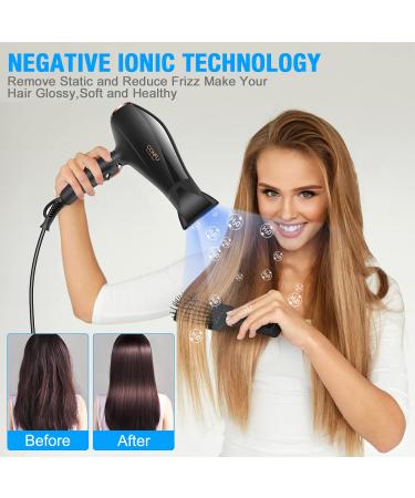 2300W Professional Hair Dryer with Diffuser - Confu Ionic Salon Hair Dryer Fast AC Motor 2 Speed & 3 Heat Settings Cool Shot - Black - Buy Online on GoSupps.com