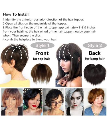 Yamel Hair Toppers for Women - Black Straight Synthetic Wiglets with 2 Clips - Hairpieces for Thinning Hair - Buy Online on GoSupps.com