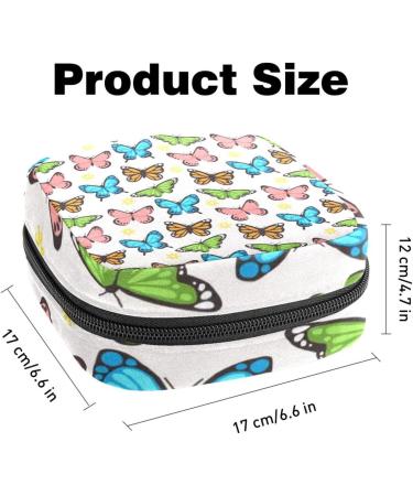 Menstruation Bag with Zipper - Women's Tampon & Napkin Organizer | Butterfly Pattern Collection - Shop Now! - Buy Online on GoSupps.com