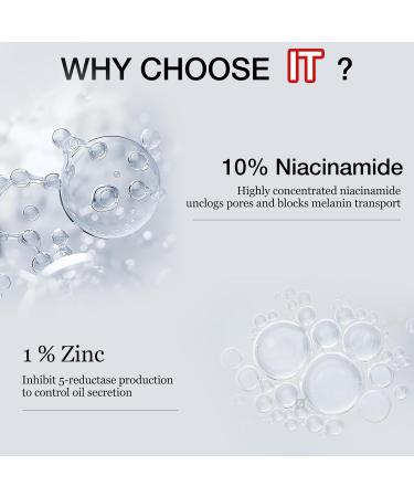 2024 Niacinamide 10% + Zinc 1% Serum for Acne & Oil Control | Refreshing Facial Serum with Roller - Buy Online on GoSupps.com