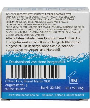  Kapit n Ohlsen Shaving Lubricant Gel Solid Shaving Gel Shaving Foam for Men and Women with Cocoa Butter for a Smooth Shave - Buy Online on GoSupps.com