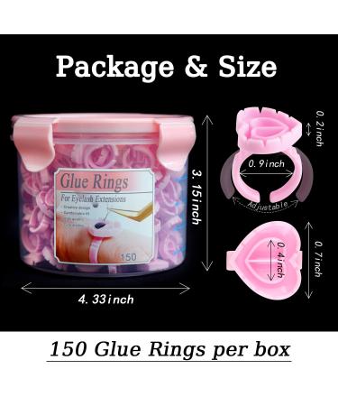 150 Pcs Disposable Glue Rings for Eyelash Extensions - Lovely Heart Shape Blossom Cups - Lash Extension Supplies - Buy Online on GoSupps.com