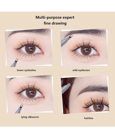 Lower Eyelash Pencil - Waterproof Lower Eyelash Pencil Bottom Eyeliner Dual Pronged Eyebrow Eyelash for Stage Performance Gathering Home Travel Dating Offices Skoulazeo Black - Buy Online on GoSupps.com