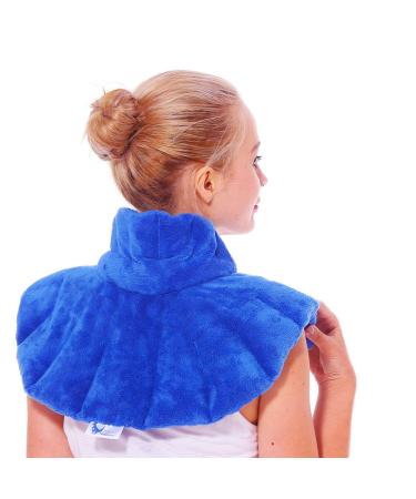 Huggaroo Original Microwave Heating Pad  Cordless Weighted Heated Neck Wrap and Shoulder Heating Pad with Lavender Aromatherapy Neck Pain Relief Comfort , Relaxation Neck Heating Pad for Neck Pain Blue (With Aromatherapy)