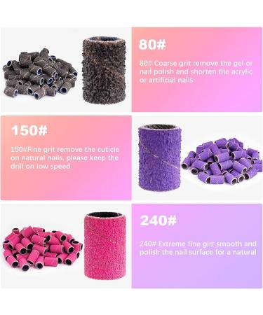 Difenni Nail Drill Sanding Bands 210 Pcs Coarse Fine with Mandrel Bit - Electric Nail Drill Accessories - Buy Online on GoSupps.com