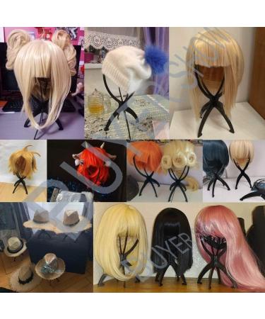 Wiysday 6PCS Collapsible Wig Stand for Short Wig 14 inch - Portable Travel Wig Holder (Black) - Buy Online on GoSupps.com