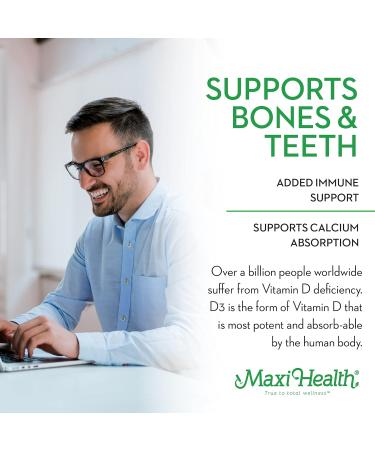 Maxi Health Vitamin D3 3000 IU 75 mcg Vitamin D Supplement for Healthy Bones Teeth Immune Support - VIT D3 Supplement Easy to Swallow Non-GMO Supplement for Men and Women Kosher (180 Tablets) 180 Count (Pack of 1) White - Buy Online on GoSupps.com