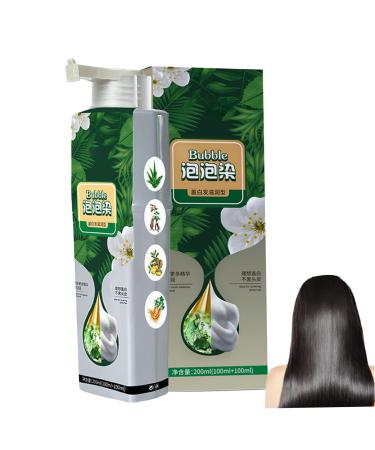 Natural Plant Hair Dye 100ml Bubble Plant Hair Dye Plant Based Hair Dye for Gray Hair Coverage Hair Color for Men Women Hair Dyeing Cream Gentle Safe for Scalp & Hair Black Natural Plant Hair Dye