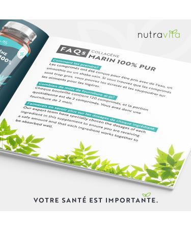 Hydrolyzed Marine Collagen Type 1-1200mg - 120 Marine Collagen Tablets - Hydrolyzed Collagen Peptides - Collagen Protein for Joints and Skin Hydration - Nutravita - Buy Online on GoSupps.com