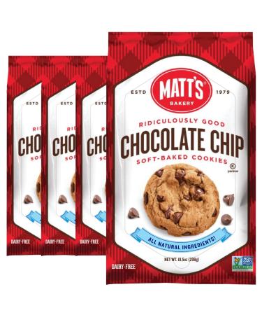 Matt's Bakery | Chocolate Chip Cookies | Soft-Baked, Non-GMO, All-Natural Ingredients 4 Bags (10.5oz Each)
