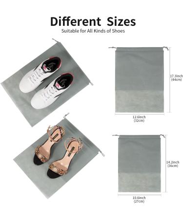 18 PCS Travel Shoe Bags - Drawstring Storage Organizers for Men and Women - Dustproof & Waterproof Grey Shoe Bags - Buy Online on GoSupps.com
