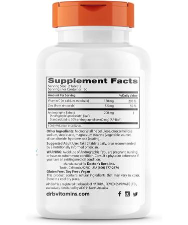 Doctor's Best Respiratory Care with Andrographis Leaf Extract - 120 Tablets for Enhanced Lung Health - Buy Online on GoSupps.com