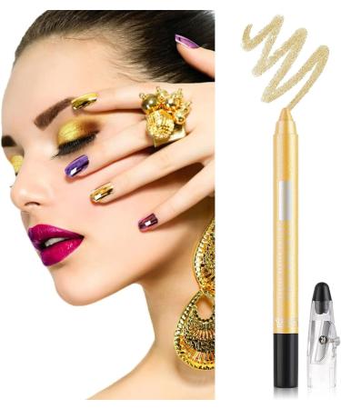 Waterproof Gold Eyeshadow Stick - Long-Lasting Shimmer Cream Eyeshadow Pen - Buy Online on GoSupps.com