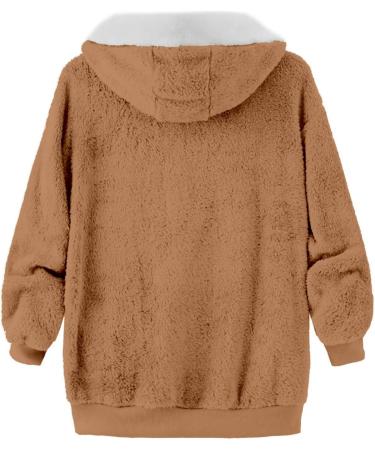HANXIULIN Women's Oversize Plush Fleece Jacket - Warm Lined Winter Coat in Khaki & Color Variations - Casual Faux Fur Cardigan for Cold Weather - Shop Now! - Buy Online on GoSupps.com