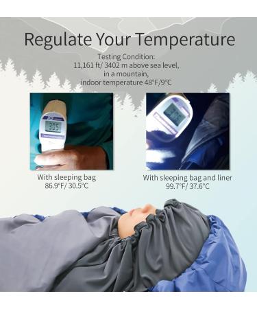 Litume Thermolite All Season Sleeping Bag Liner Add Up to 22F Mummy Sleeping Sack Backpacking Camping Traveling Lightweight Sleep Sack with Drawstring Hood (E626 US) Thermolite (Polyester) - Buy Online on GoSupps.com