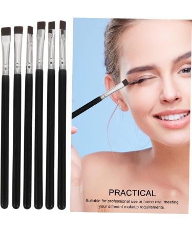 PLAFOPE 6pcs Flat Eyebrow Brush Eyeliner Brush Slanted Eyeliner Makeup Tool Eye Lash Brush Wooden Handle - Buy Online on GoSupps.com
