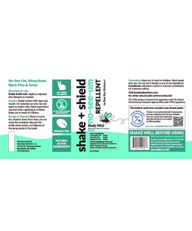Best Bee Brothers Shake + Shield No-See-Ums Gnat Spray Non-Greasy Bug Spray Body Mist Made with Plant-Based Ingredients 8 Oz. Lemongrass 8 Fl Oz (Pack of 1) - Buy Online on GoSupps.com