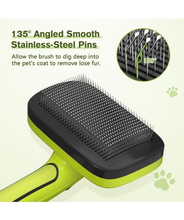 Pecute Dog & Cat Brush - Self-Cleaning Long Hair & Short Hair Pet Grooming Comb Massage Fur Care Tool for Dogs & Cats - Buy Online on GoSupps.com