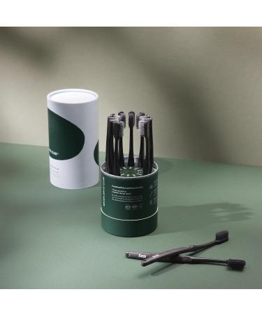 SEVEN DAYS CLUB Charcoal Toothbrushes - Set of 12 Soft Bristles Plant-Based Handles Ultra-Thin Charcoal-Infused for Adults - Eco-Friendly Oral Care - Buy Online on GoSupps.com