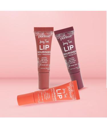 Purlisse Lunar New Year Lip Set Juicy Tint Lip Nourisher Plum Coral Nude Cream Shine (0.38 oz each) Buildable Hydration & Color - Buy Online on GoSupps.com