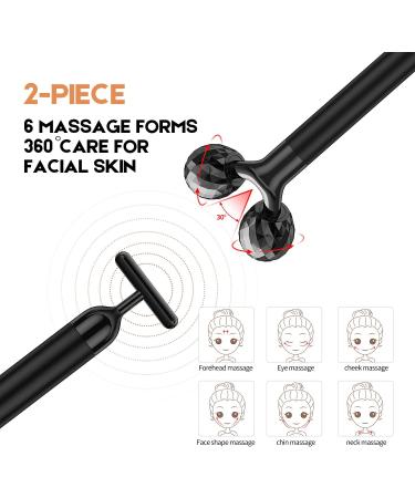 2-in-1 Electric Face Massager Kit - Facial Roller & T Shape Massager | Beauty Bar for Skin Care Tools - Buy Online on GoSupps.com