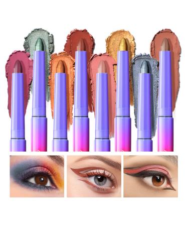 EYESEEK 8PCS Cream Eyeshadow Stick Makeup Neutral Matte Eye shadow Pencil Crayon Sticks for eyes  Eye Brightener Stick with Waterproof & Long Lasting Hypoallergenic Shadow stick Set Colorful-8