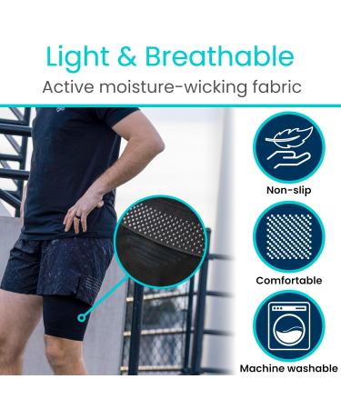 Vive Thigh Compression Sleeve (2 Pack) - Breathable Hamstring Brace for Pain Relief & Support - Non-Slip Elastic Fit for Men & Women - Ideal for Groin Sciatica & Quadriceps Tendonitis - Buy Online on GoSupps.com