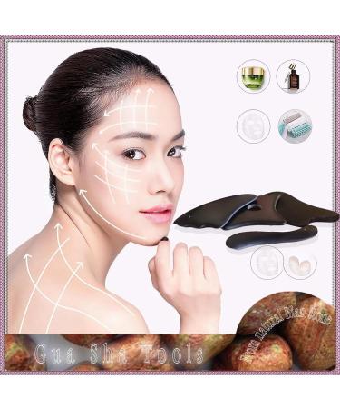 Gua Sha Facial Tools Set of 4 - Premium Bian Stone for Glowing Skin Anti-Aging Massage & Face Lifting Kit for Men & Women - International Shipping Available - Buy Online on GoSupps.com
