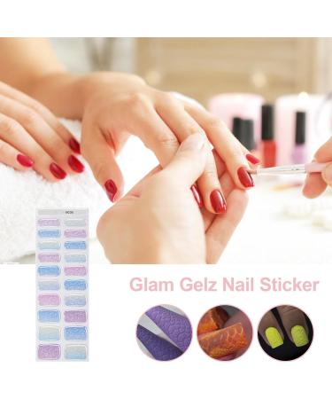 Nail Polish Stickers - Glitter Nail Sticker - Gel Nail Strips Manicure with Nail Lamp Semi Cured Nail Gel Polish Wraps Set for Home Nail Curing N036 - Buy Online on GoSupps.com