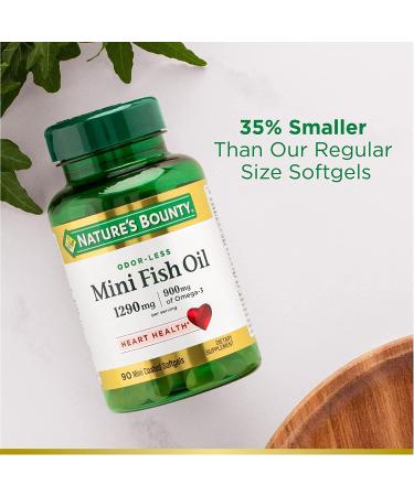 Fish Oil 1290mg Mini Odorless Softgels - 2 Bottles (90ct) | High Potency Omega-3 Supplement - Buy Online on GoSupps.com