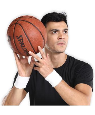 Viky 6-Piece Fitness Welding Bands for Kids | Absorbing Cotton Wrist Tapes for Football Basketball & Tennis | White Orange & Pink | 8cm x 8cm - Buy Online on GoSupps.com