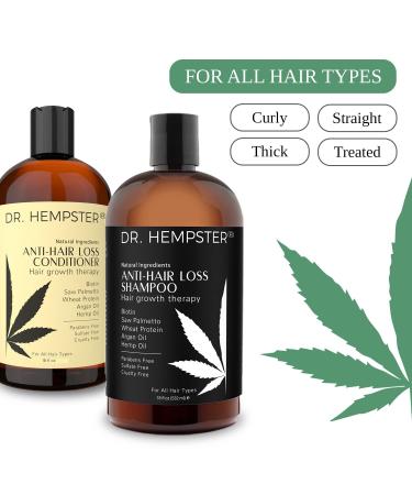 Hemp Oil Biotin Hair Growth Shampoo & Conditioner Set for Thinning Hair - Natural Organic Ingredients for Hair Loss Treatment - 18 oz - Buy Online on GoSupps.com