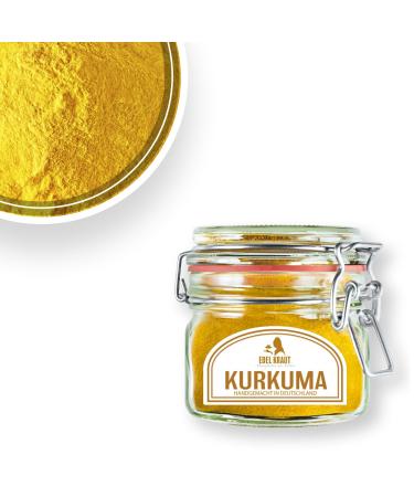 Turmeric powder organic |Noble herb 100% pure organic curcuma powder in premium glass - for smoothies golden milk paste turmeric bio latte and much more - 125g turmeric powder organic turmeric powder