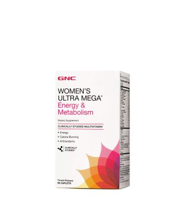 GNC Womens Ultra Mega Energy and Metabolism Multivitamin for Women  90 Count  for Increased Energy  Metablism  and Calorie Burning 45.0 Servings (Pack of 1)